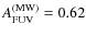 $A_{\rm FUV}^{\rm (MW)} = 0.62$