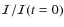 $\mathcal I/\mathcal I(t=0)$