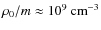 $\rho_0/m \approx 10^9~\ensuremath{\mbox{cm}^{-3}} $