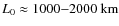 $L_0 \approx 1000{-}2000~\ensuremath{\mbox{km}} $