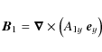 \begin{displaymath}%
{\vec{B}}_1 = \boldsymbol{\nabla}\times \left(A_{1y} ~\boldsymbol{{e}}_y\right)
\end{displaymath}