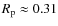 $R_{\rm p} \approx 0.31$