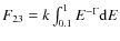 $F_{23} = k \int_{0.1}^1 E^{-\Gamma} {\rm d}E$
