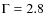 $\Gamma=2.8$