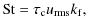 $\displaystyle {\rm St}=\tau_{\rm c}u_{\rm rms}k_{\rm f},$