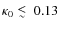 $\kappa_0 \mathrel{\lower0.6ex\hbox{$\buildrel {\textstyle <}\over{\scriptstyle \sim}$ }}0.13$