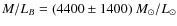 $M/L_B =(4400\pm 1400)~M_\odot/L_\odot$