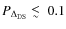 $P_{\Delta_{\rm DS}} \mathrel{\lower0.6ex\hbox{$\buildrel {\textstyle <}\over{\scriptstyle \sim}$ }}0.1$