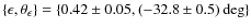$\{\epsilon, \theta_\epsilon\} =\{0.42 \pm 0.05, (-32.8\pm0.5)\deg\}$
