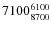$7100^{\rm 6100}_{8700}$