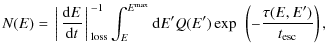 $\displaystyle N(E)= \left\arrowvert \frac{{\rm d}E}{{\rm d}t}\right\arrowvert_{...
