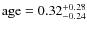 ${\rm age} =0.32^{+0.28}_{-0.24}$