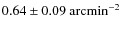 $0.64 \pm 0.09\rm\ arcmin^{-2}$