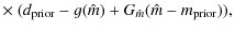 $\displaystyle \times ~(d_{\rm prior} - g(\hat m) + G_{\hat m}(\hat m - m_{\rm prior})),$