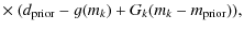 $\displaystyle \times ~(d_{\rm prior} - g(m_k) + G_k(m_k - m_{\rm prior})),$