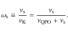 \begin{displaymath}\omega_{\rm s}\equiv\frac{\nu_{\rm s}}{\nu_{\rm K}}
=\frac{\nu_{\rm s}}{\nu_{\rm QPO}+\nu_{\rm s}}.
\end{displaymath}