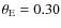 $\theta_{\rm E}=0.30$