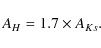\begin{displaymath}A_{H}= 1.7 \times A_{Ks}.
\end{displaymath}