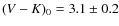 $(V-K)_{0}=3.1 \pm 0.2$