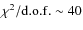 $\chi^2/{\rm d.o.f.}\sim 40$