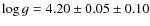 $\log g = 4.20 \pm 0.05 \pm 0.10$