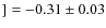 $] = -0.31 \pm 0.03$