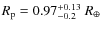 $R_{\rm p} = 0.97^{+0.13}_{-0.2}~ R_\oplus$