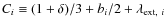 $C_i\equiv(1+\delta)/3+b_i/2+\lambda_{{{\rm ext},~i}}$