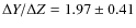 $\Delta Y / \Delta Z = 1.97 \pm 0.41$