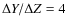 $\Delta Y / \Delta Z = 4$