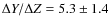 $\Delta Y/\Delta Z = 5.3 \pm 1.4$