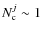 $N_{\rm c}^j \sim 1$