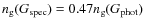 $n_{\rm g}(G_{\rm spec}) = 0.47 n_{\rm g}(G_{\rm phot})$