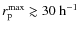 $r_{\rm p}^{\rm max} \gtrsim 30~{\rm h}^{-1}$