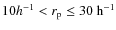 $10h^{-1} < r_{\rm p} \leq 30~{\rm h}^{-1}$