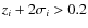 $z_i + 2\sigma_i > 0.2$