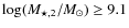 $\log (M_{\star,2}/M_{\odot}) \geq 9.1$