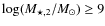 $\log (M_{\star,2}/M_{\odot}) \geq 9$