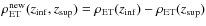 $\rho^{\rm new}_{\rm ET}(z_{\rm inf},z_{\rm sup}) = \rho_{\rm ET}(z_{\rm inf}) - \rho_{\rm ET}(z_{\rm sup})$