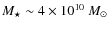 $M_{\star} \sim 4\times10^{10}~M_{\odot}$