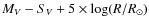 $M_V - S_V + 5 \times \log (R/R_{\odot})$