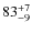 $83^{\rm +7}_{-9 }$
