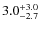 $3.0^{\rm +3.0}_{-2.7}$