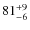 $81^{\rm + 9}_{- 6 }$