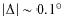 $\vert\Delta\vert\sim0.1^{\circ}$