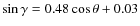 $\sin\gamma=0.48\cos\theta+0.03$