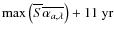 $\max\left(\overline{S} \overline{\alpha_{a,\lambda}}\right)+11~\rm yr$