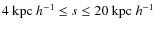 $4~{\rm kpc}~h^{-1} \le s\le 20~{\rm kpc}~h^{-1}$