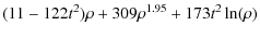 $\displaystyle (11 - 122 t^2)\rho + 309 \rho^{1.95} + 173 t^2 \ln(\rho)$