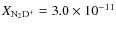 $X_{\rm N_2D^+} =3.0\times10^{-11}$